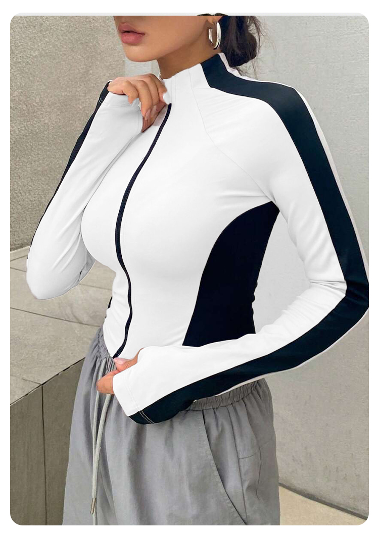 요가 의류 스탠드업 칼라 재킷 아웃도어 스포츠 긴팔 여 - Jackets 리뷰 및 가격
