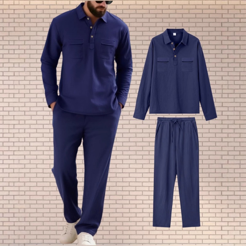 남성 린넨 혼방 투피스 세트 긴팔 셔츠와 드로스트링 팬 - Mens Linen Shirt Long Sleeve 리뷰 및 가격